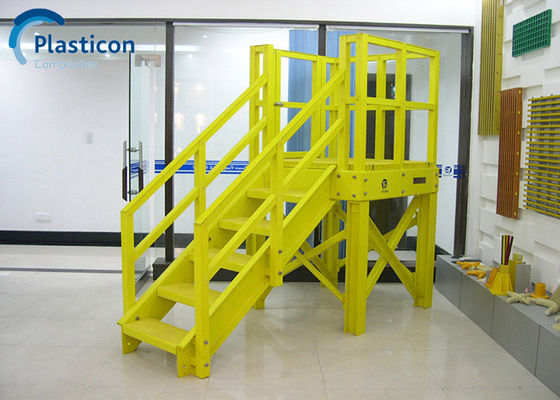 Profile de FRP amarillo 60MPa-80MPa Productos pultrados de FRP de tracción