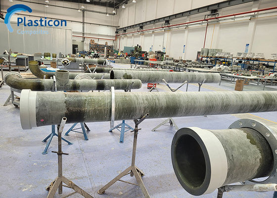 Tubo GRP resistente a la corrosión ASME Tubo de escape de fibra de vidrio marina
